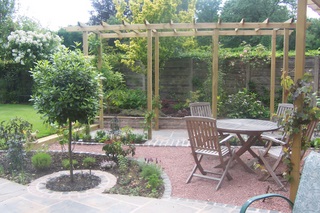 blockpaved garden with Pergola